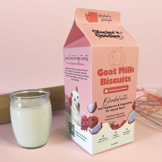 Spring Collection Goat Milk Dog Biscuits – Raspberry & Dragonfruit (Limited)