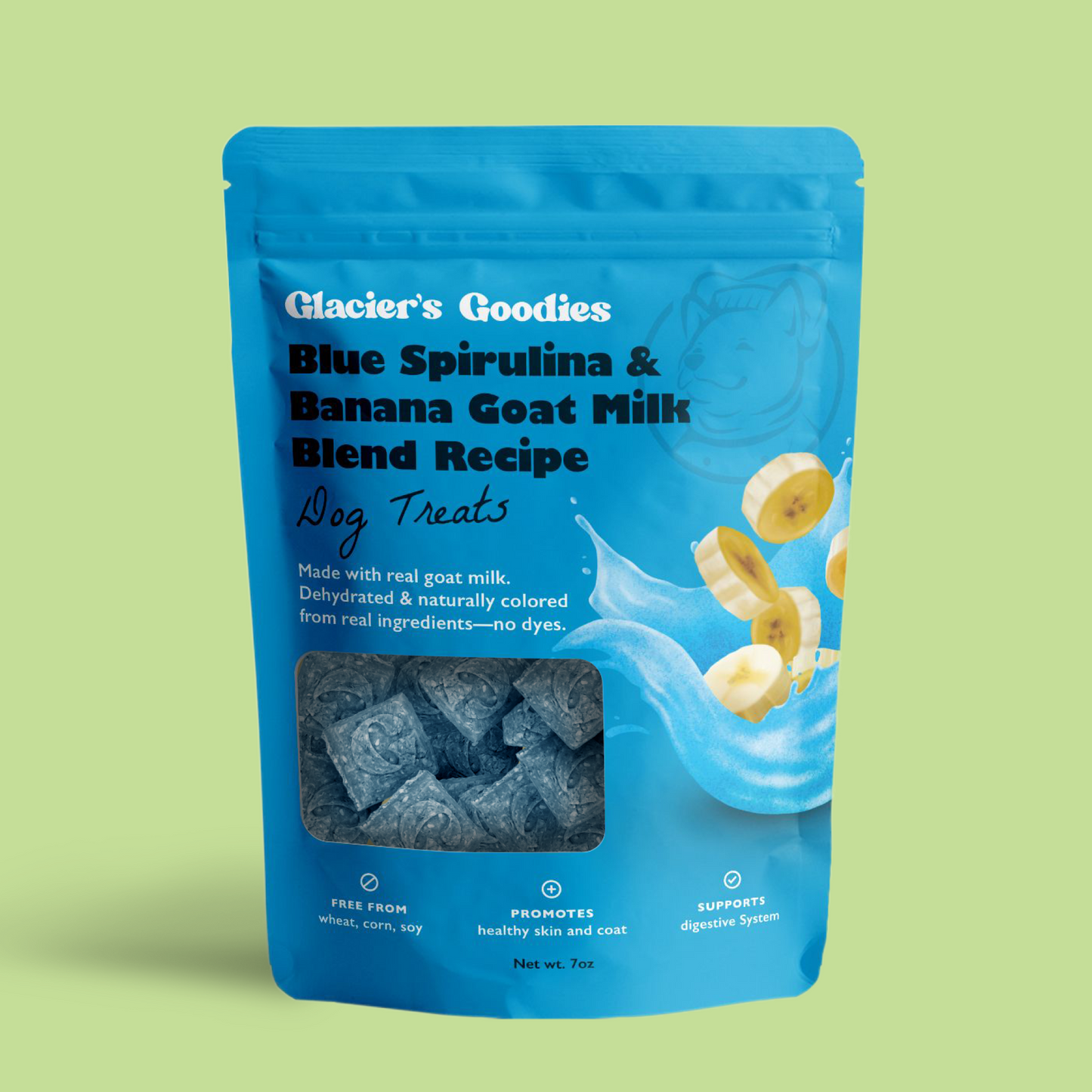 Blue Spirulina & Banana Goat Milk Dog Treats
