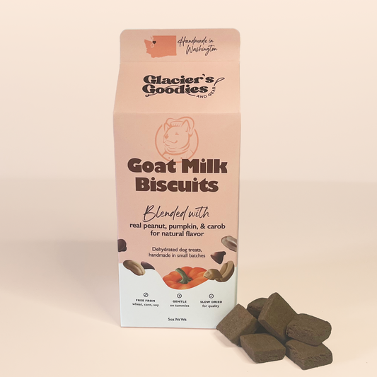 Goat Milk Dog Biscuits — Carob, Peanut & Pumpkin