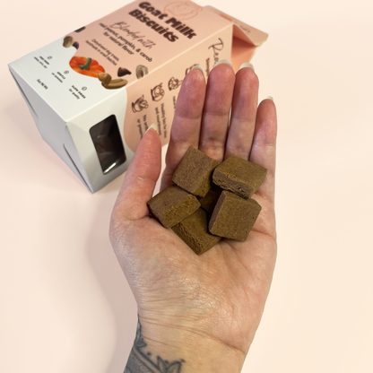 Goat Milk Dog Biscuits — Carob, Peanut & Pumpkin