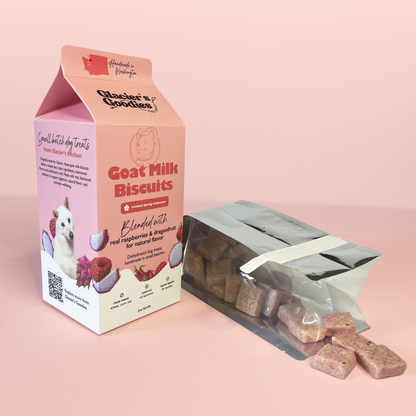 Spring Collection Goat Milk Dog Biscuits – Raspberry & Dragonfruit (Limited)