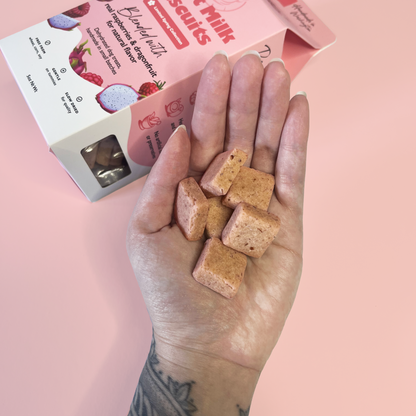 Spring Collection Goat Milk Dog Biscuits – Raspberry & Dragonfruit (Limited)