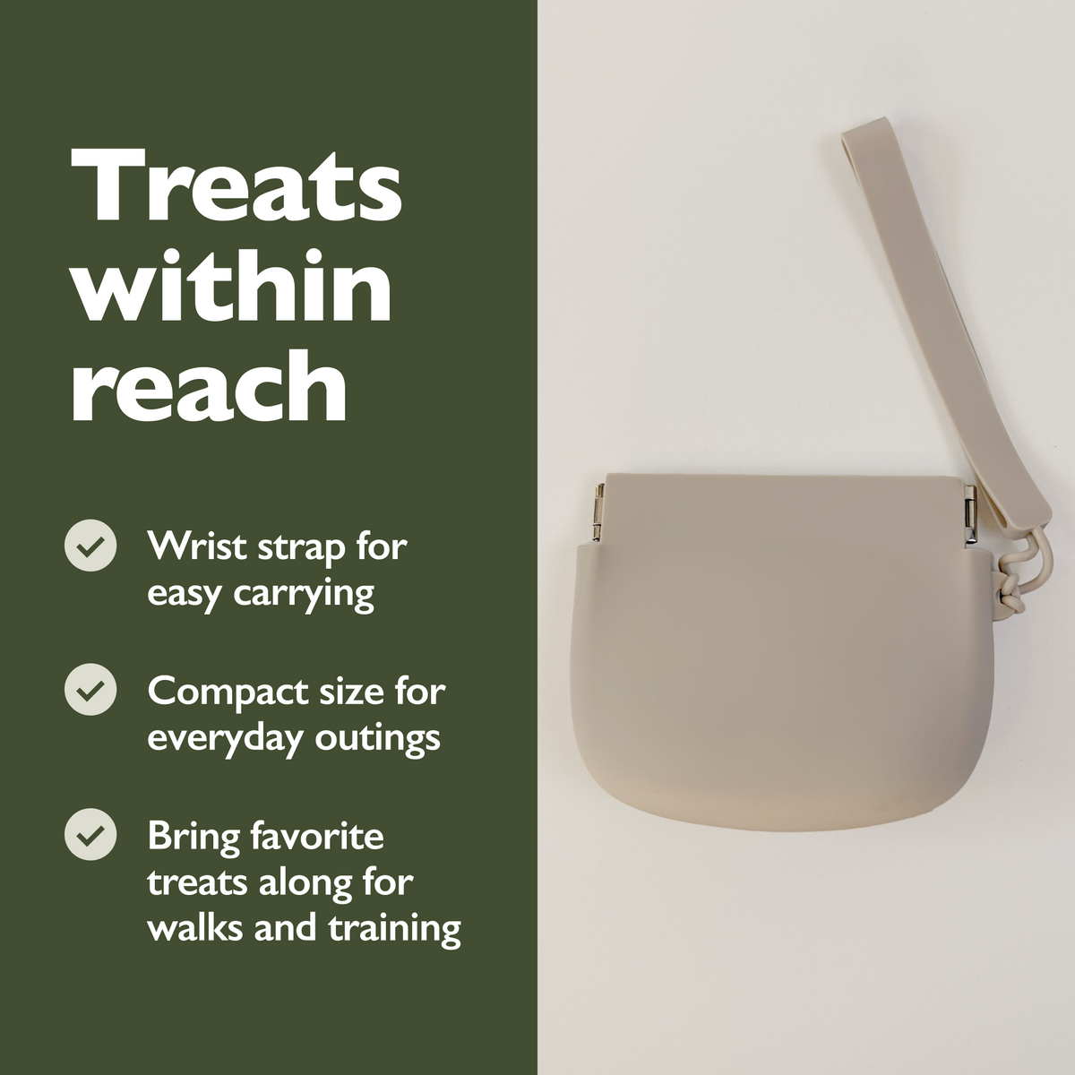 Silicone Dog Treat Pouch — Beige