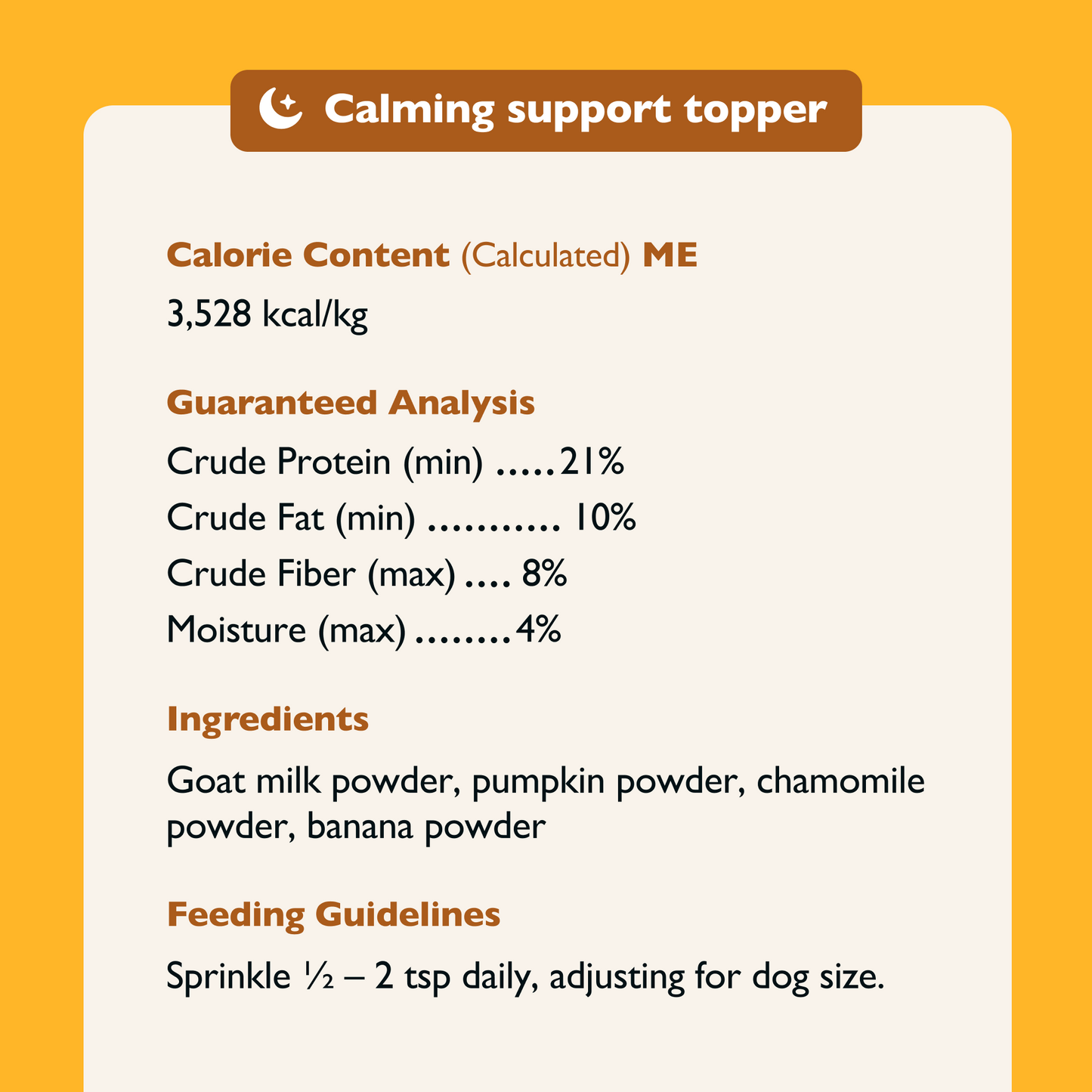 Calming Support Goat Milk Topper