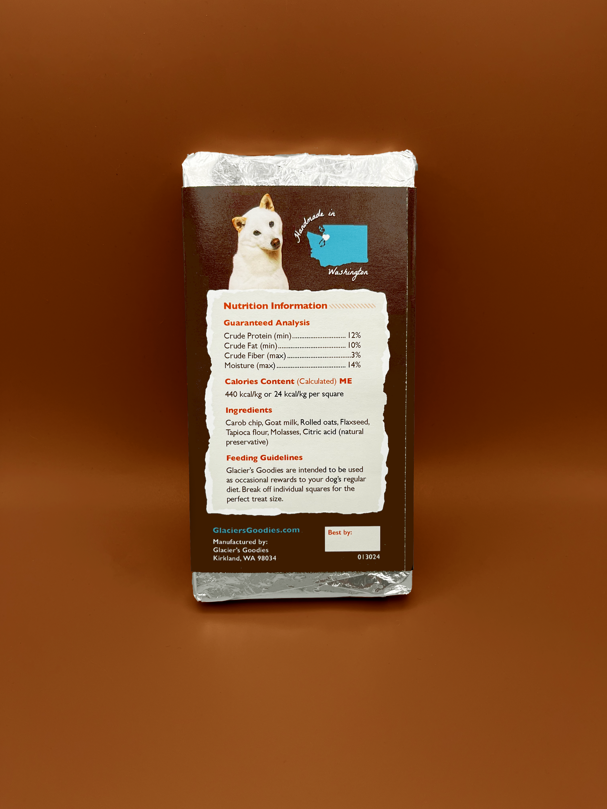 Carob Chip Goat Milk Dog Treat Bar