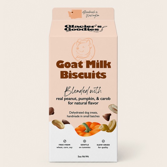 Goat Milk Dog Biscuits — Carob, Peanut & Pumpkin