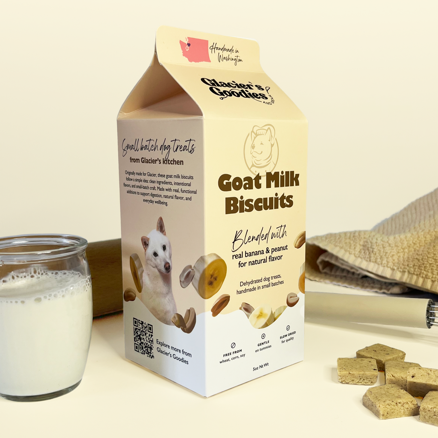 Goat Milk Dog Biscuits — Peanut & Banana