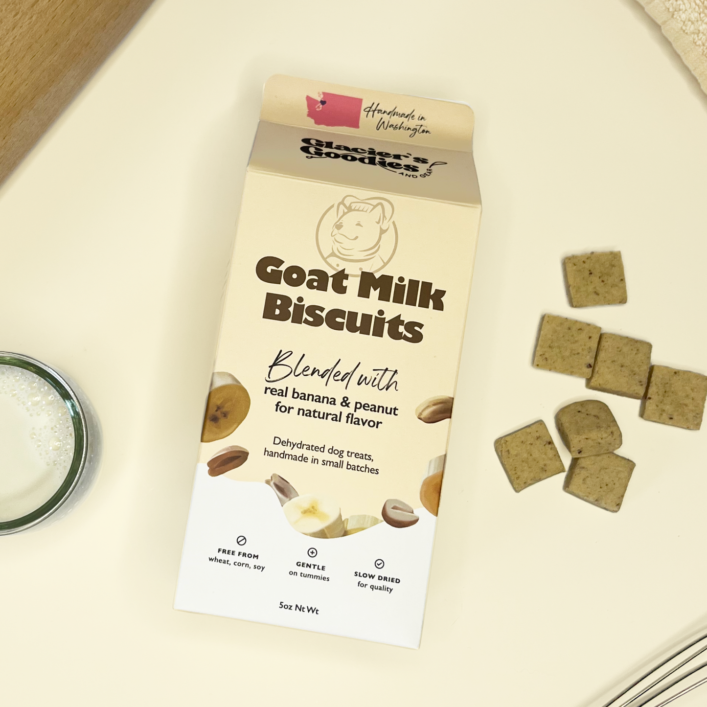 Goat Milk Dog Biscuits — Peanut & Banana